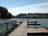 Offut Lake fishing pier (on a calmer day)